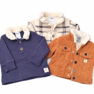 Baby Boy Fall Bundle 6–9M Sherpa Jacket Corduroy Coat + Quilted Pullover